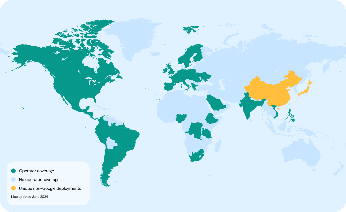 Map shows RCS coverage as of May 2024