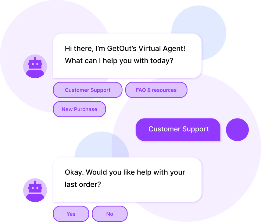 Plivo CX’s AI agent chat interface with selection options