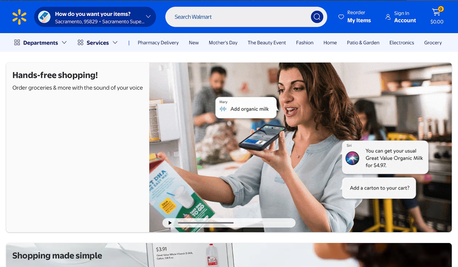 Walmart homepage