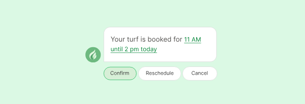 Image depicting an interactive RCS booking confirmation message